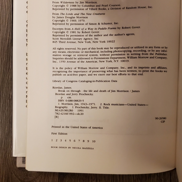 Break on Through: The Life and Death of Jim Morrison (hardcover) - Picture 10 of 10